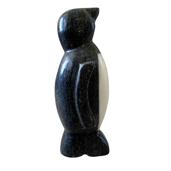 Becki Owens Marble Penguin Figurine 8in Black & White New - Picture 4 of 15